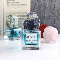 Couvercle en cristal naturel 30ml 50ml 100ml bouteilles de cologne en cube vide carré vaporisateur de parfum de luxe