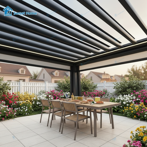 Gazebo de Lujo Motorizado con Certificación CE, Impermeable, con Techo Rígido, Pérgola de Jardín de Aluminio, Bioclimática, para Exteriores - Product Image 1