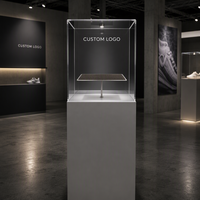 Support de Présentation Détachable Personnalisé Moderne avec Plateau en Acrylique Cristal, Enveloppe Graphique Magnétique, Portable en Acier Carbone Facile à Utiliser