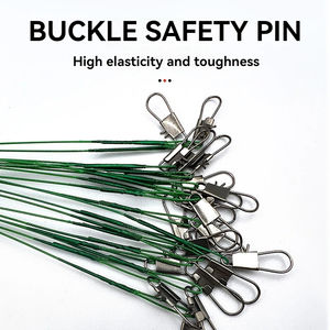 Fil de pêche en acier anti-morsure 10cm-30cm, bas de ligne en fil d'acier avec émerillon, accessoire de pêche, cordelette de pêche en acier, fil de pêche - Product Image 3