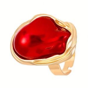 Anillos de Aleación Irregulares de Estilo Retro Europeo Americano, Anillos de Perlas de Colores Incrustadas de Estilo Barroco, Joyería de Moda Transfronteriza para Mujer - Product Image 5