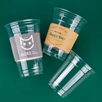 Gobelets jetables transparents personnalisés avec logo, style simple, pour boissons froides, jus, café glacé, vin, milkshake, en PET, 8/10/12/16/20/24 oz