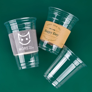 8 10 12 16 20 24oz <strong>Custom</strong> Printed Logo Disposable Cold Cups PET Plastic Juice Ice Coffee Wine Milkshake Glasses Lid Film Sipzone - Product Image 4