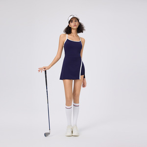 YIYI rok Golf olahraga Golf, rok tenis dengan bantalan penopang tinggi 1 buah cantik belakang berlubang 1 buah gaun Golf luar ruangan dengan celana pendek - Product Image 3