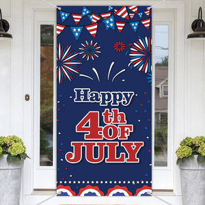 Bannière <span class=keywords><strong>de</strong></span> porte Joyeux 4 juillet, motif patriotique feux d'artifice et drapeau, couverture <span class=keywords><strong>de</strong></span> porte, toile <span class=keywords><strong>de</strong></span> fond pour <span class=keywords><strong>la</strong></span> fête <span class=keywords><strong>de</strong></span> l'Indépendance, décoration murale pour fête à domicile - Product Image 2