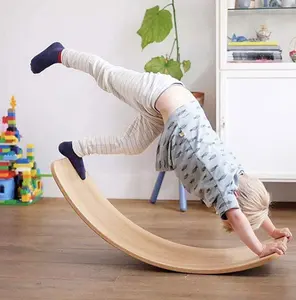 NEH-Tabla de Balance de madera Wobbel para niños y adultos, tabla de equilibrio de entrenamiento corporal, juguete para niños
