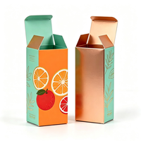 Boîte pliante en papier métallisé rose doré de luxe personnalisée, impression couleur intégrale, emballage cadeau pour cosmétiques, jus de fruits, logo personnalisé