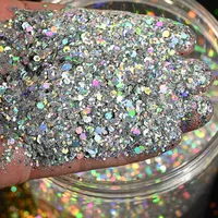 Paillettes holographiques épaisses en gros dans une bouteille à secouer 50g 80g 100g pour globe à neige DIY