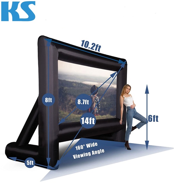 Inflatable Movie Screen 10ft 8ft 14ft 16ft 20ft 24ft Outdoor Waterproof Inflatable TV Party Screen Inflatable Projector Screen