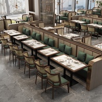 Ensemble multifonctionnel commercial pour restaurant à thème style Asie du Sud-Est, avec banquette en rotin et salle à manger style salon de thé de Hong Kong