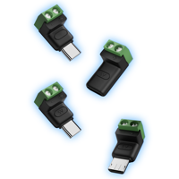 Coque en PVC Durable d'usine Type C mâle à 2Pin Port adaptateur de Terminal sans soudure Micro convertisseur mâle pour téléphone écouteur ordinateur