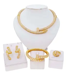 American Diamond Jewelry Set High quality Zirconia Jewellery 5A Grade Zircon Fashion Women Party Dating Gift Costume Accessories