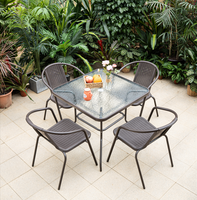 Ensemble de table et de chaises de jardin en verre pour l'extérieur, imperméable et résistant aux rayons du soleil, de haute qualité, pour balcon, taverne, hôtel