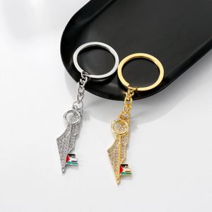 Wholesale Rhinestone Palestine Map Flag Diamond Watermelon <b>Key</b> Ring Car <b>Key</b> <b>Chain</b> Luxury Enamel Crystal Palestine <b>Key</b> <b>Chain</b> - Product Image 4
