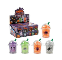 Nouveau Bestseller Transfrontalier : Jouet Anti-Stress à Rebond Lent en Peluche Halloween, Tasse de Thé au Lait Squishy Style Bonbon au Malt