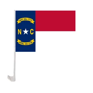 12x18 Inches Polyester Printing Custom North Carolina Car Window Flag With Holder
