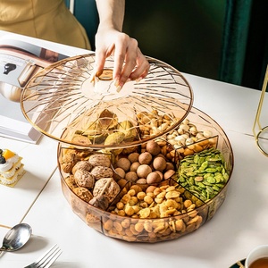 Khay Phục Vụ Bằng Nhựa Tròn <span class=keywords><strong>6</strong></span> Mặt Trong Suốt Cho Bữa Tiệc Khay Phục Vụ Chia Ngăn Có Nắp - Product Image 3