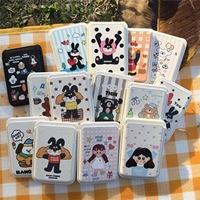 Support de téléphone portable et porte-cartes à thème de dessin animé avec fixation magnétique puissante pour Apple