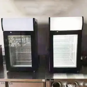 小型冷凍庫カスタマイズロゴガラスドアディスプレイミニ直立ディープフリーザー