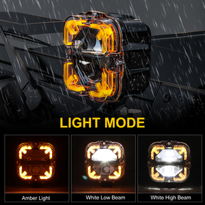 Faro Ausiliario Spot <span class=keywords><strong>LED</strong></span> LOYO da 65W Luce Bicolore Cubo per Paraurti con Fascio Spot per Camion Fuoristrada 4x4 Luce da Lavoro a <span class=keywords><strong>LED</strong></span> di Retromarcia - Product Image 3