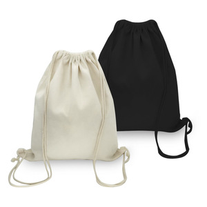 Solid Color Canvas Drawstring Bag Cotton Fabric Unisex Sports <b>Backpack</b> Basketball Soccer Outdoor Sketching Bag - Product Image 2