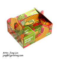 Caja de Cartón Corrugado Tipo E para Empaque de Frutas, con Asa e Impresión Personalizada, Calidad de Sonido