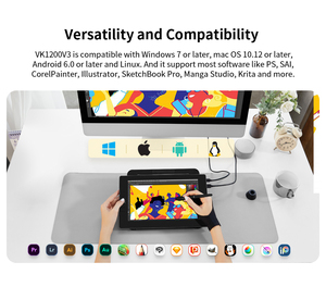 <span class=keywords><strong>Tablette</strong></span> <span class=keywords><strong>graphique</strong></span> à stylet VEIKK 11,6 pouces VK1200V3 avec écran et support réglable - Product Image 4