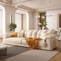 Canapé modulaire d'angle blanc confortable et doux de style italien, style européen simple, petit salon, appartement