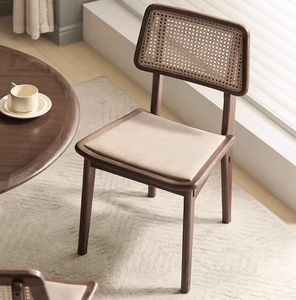 L6121 nordic शैली सरल आधुनिक लाल ओक लकड़ी + बैकरेस्ट डाइनिंग कुर्सी - Product Image 2