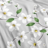 Parure de lit élégante grise à motifs floraux en polyester, housse de couette 160x200 200x220cm, stock Pologne, livraison directe UE