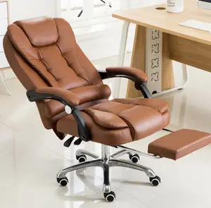 Poltroncina da ufficio in pelle massaggiante reclinabile da casa a riposo ergonomico girevole sedia da Gamer