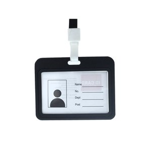 * Presa * 12 pezzi supporto distintivo in PVC con doppia esposizione corda nero interno 85x54mm-casa e giardino/forniture per ufficio e - Product Image 3