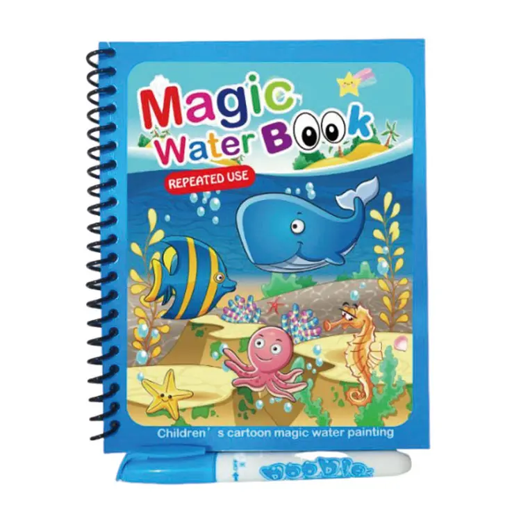 2023 Crianças Brinquedo Graffiti Pen Reutilizável Coloring Book Água Imagem Livro Pintura Drawing Board Magic Drawing Book