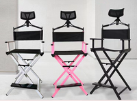 Dossier de chaise de maquillage en alliage d'aluminium et boîte de maquillage Chaise pliante assortie Chaise portable de loisirs