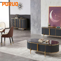 PURUO Grand blanc luxe salon salle à manger meubles de rangement métal bois nordique moderne cuisine buffet buffet armoire