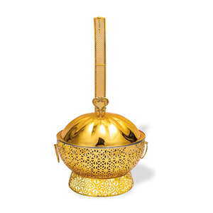 Plato de frotamiento colgante de acero inoxidable comercial calentador de alimentos 4.5L 6L 8L adorno dorado Hotel boda banquete Buffet Catering - Product Image 3