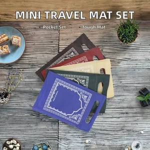 <b>Mini</b> Travel Pocket Set Customized Velvet Fabric with Novel Patterns Waterproof Non-Slip Muslim Style Prayer Mat - Product Image 2