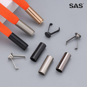 Terminales de Cordón Metálicos de Dos Piezas de Alta Calidad SAS, Ecológicos, Libres de Níquel, Diseño Moderno, Color Plateado, Aleación de Zinc - Product Image 1