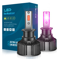Phare antibrouillard LED rose H11 12V en alliage d'aluminium, phares LED roses anti-brouillard 9006 H8 880 PSX26W H3 Nouveaux