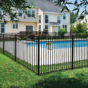 Clôture <span class=keywords><strong>tubulaire</strong></span> en acier noir <span class=keywords><strong>pour</strong></span> balcon et <span class=keywords><strong>piscine</strong></span>, décoration de jardin en métal - Product Image 1