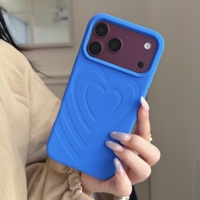 Coque de téléphone 3D Cœur pliable effet froissé tendance pour iPhone 18 Pro Max, 18 Pro, 18 et iPhone 17 Pro – Housse intégrale en silicone doux mat