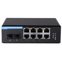 Minicámara de seguridad para exteriores, cctv, ip, 8 puertos, gigabit, poe, interruptor de red ethernet industrial, 48V, 10 puertos din rail