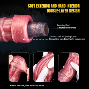 YOCY Dual Layer Silicone Horse <b>Dildo</b> with Suction Cup Fantasy Horse <b>Dildo</b> Anal Plug Female Masturbate Flexible Horse <b>Dildo</b> - Product Image 3