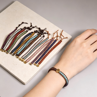 Bracelets en cuir faits à la main avec cristaux de guérison pour femmes, bijoux, bracelet en pierres naturelles, bijoux d'amitié