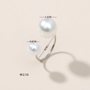 Anello Aperto Stile Perla per Donne, Gioiello Minimalista Regolabile alla Moda - Product Image 5