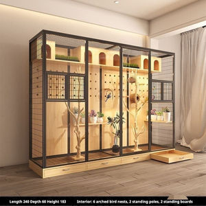 <span class=keywords><strong>Cage</strong></span> à oiseaux panoramique en métal, en alliage épaissi et bois, pour l'intérieur et l'extérieur, grande <span class=keywords><strong>cage</strong></span> d'élevage, plusieurs tailles - Product Image 5