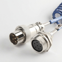 Prise d'alimentation industrielle aviation réversible 2-8 cœurs, option multi-cœurs, ouverture en laiton 16 mm, indice de protection IP65, 3P, alliage de zinc, 300V