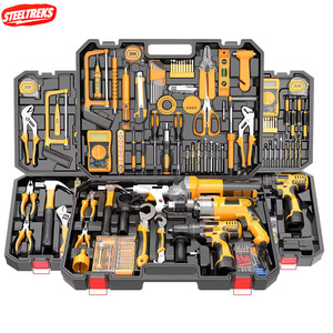 Ensemble d'outils de quincaillerie Steeltreks 182 pièces, perceuse sans fil combinée, clés manuelles, boîte à outils, outil électrique SC H - Product Image 2