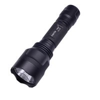 Lampe torche LED rechargeable Manta Ray C8 UE en alliage d'aluminium 6500K 1 mode 18650 Li-ion IP65 1000+ Lumens Ra80 avec lentille à revêtement AR