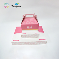 Boîtes à pâtisserie en papier de luxe personnalisées avec poignée portable pour gâteaux de lune, pain, pâtisserie, beignets, donuts